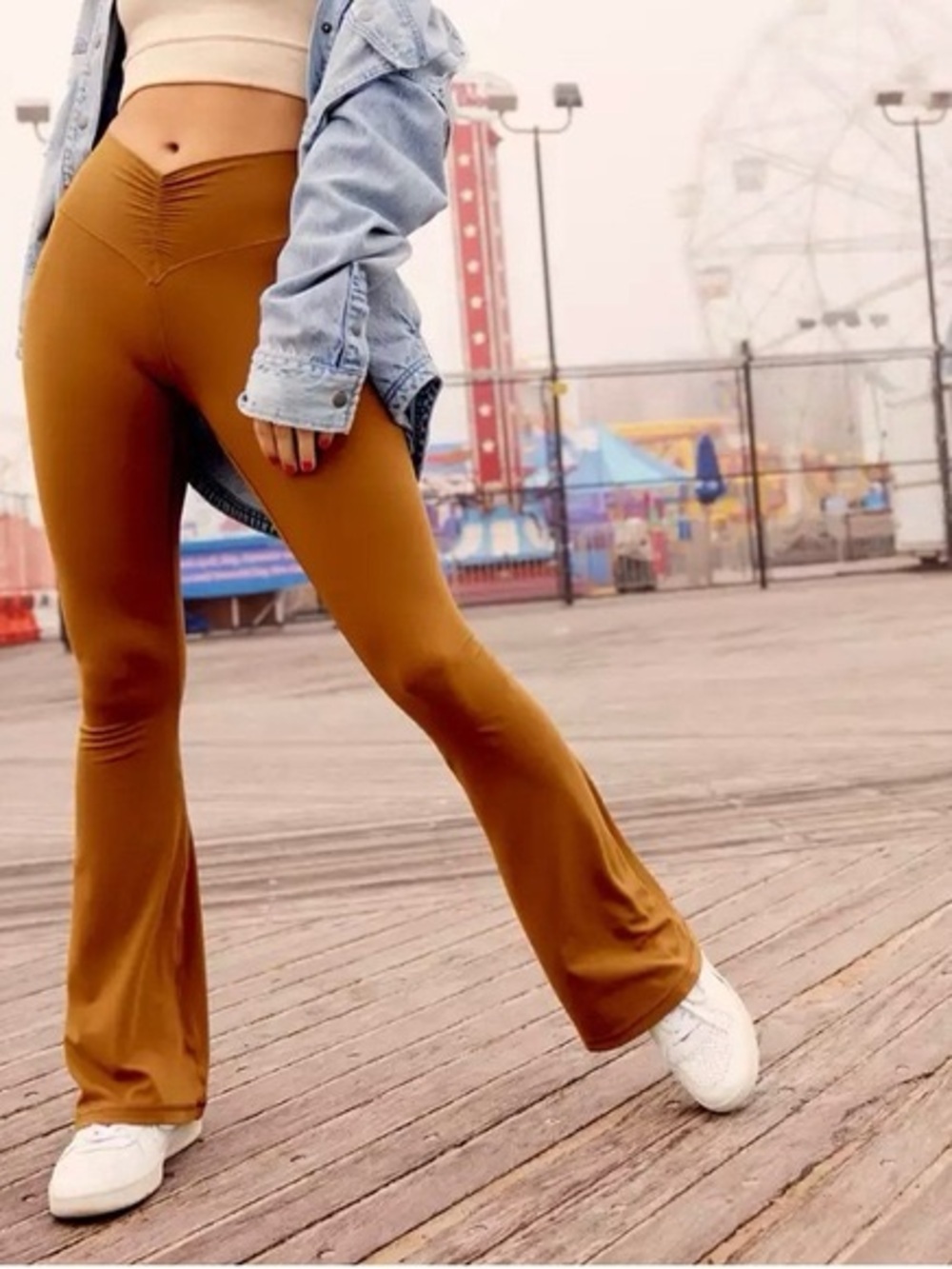 OFFLINE By Aerie Real Me High Waisted Ruched Flare Legging